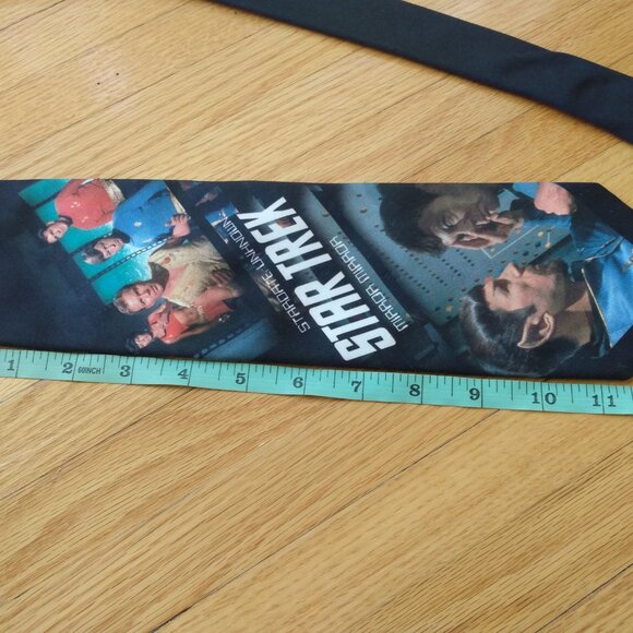Vintage 90s Star Trek Tie Necktie Ralph Marlin Spock Captain Kirk Bones Uhura - Picture 10 of 14